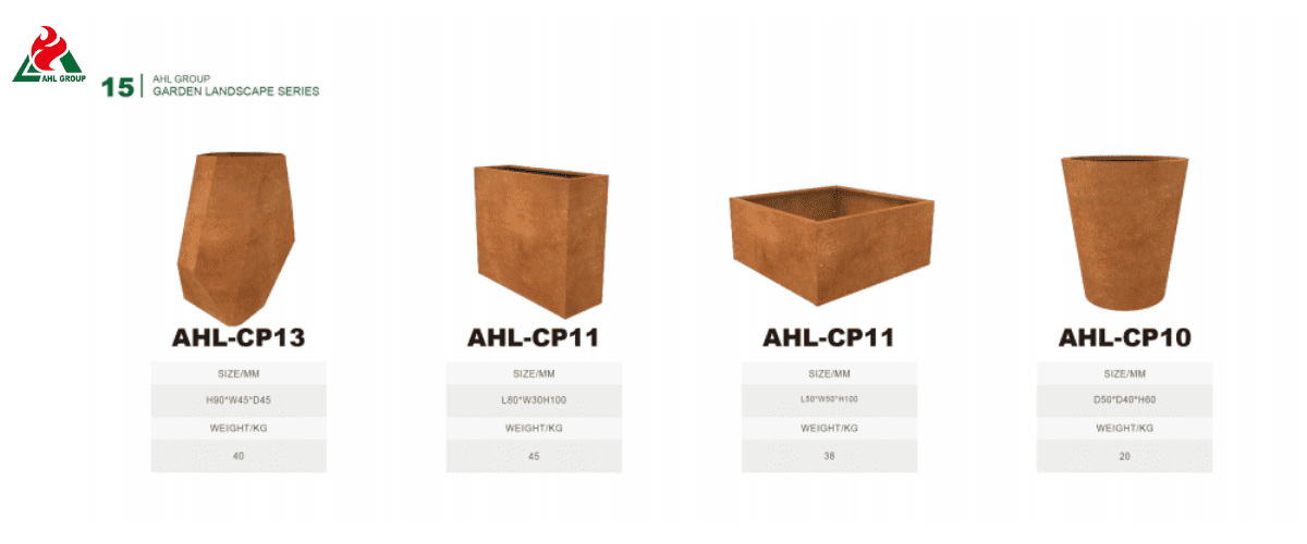 Corten steel planter series supplier